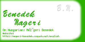 benedek mageri business card